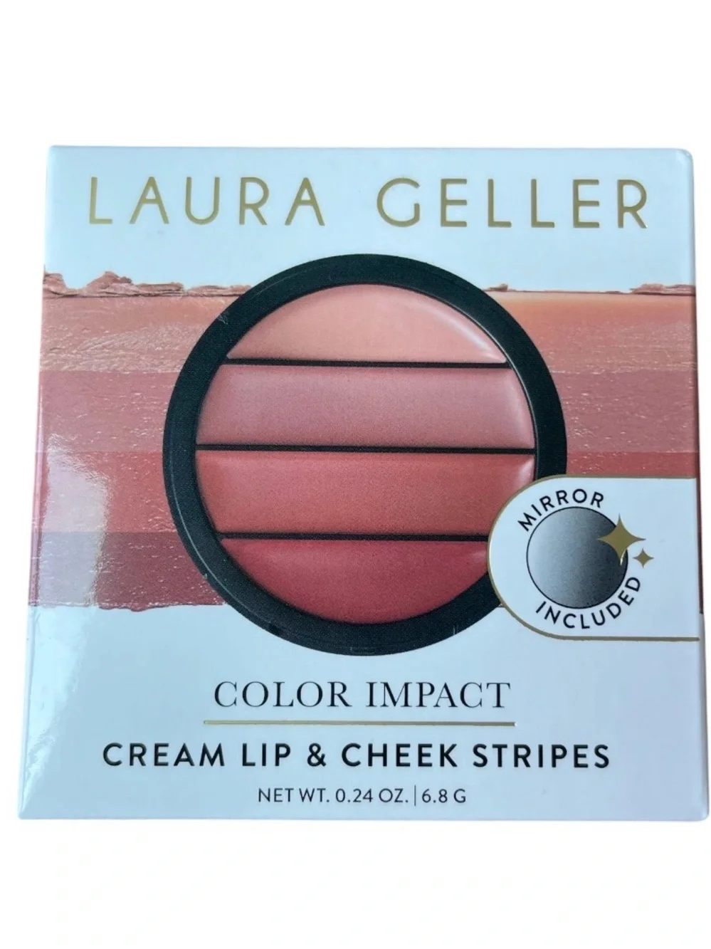 Laura Geller Color Impact Cream Lip Cheek Stripes Bare Essentials New In Box